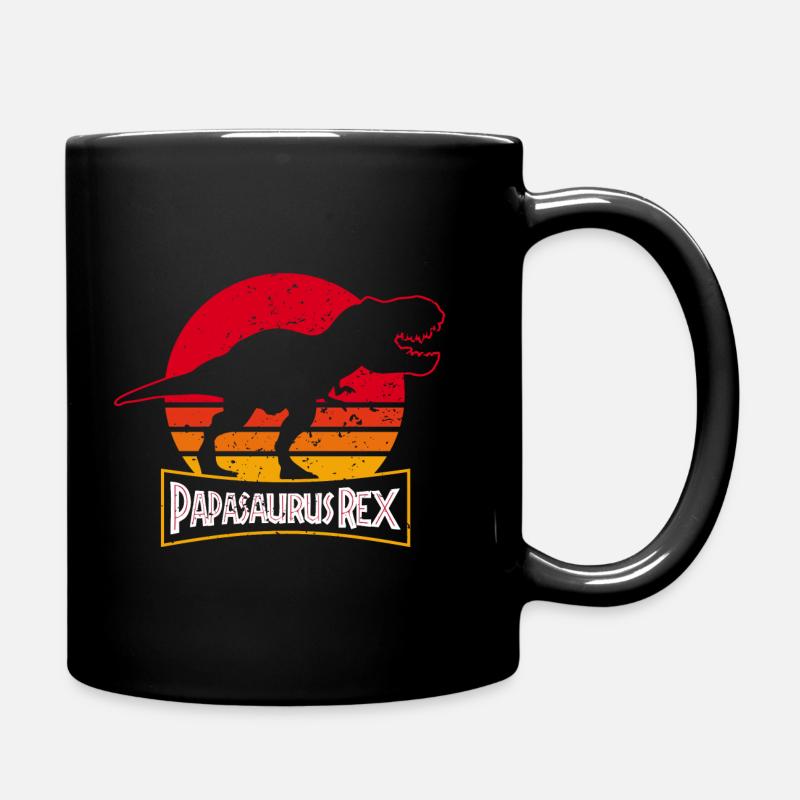 Papasaurus Rex - Vater Dinosaurier - Papa Dino - Tasse einfarbig - Schwarz