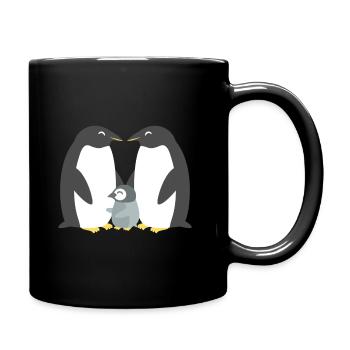 Happy Penguin Family - Full Colour Mug - black - Right