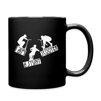 Scooter Stunt Stunts Tretroller E-Roller Geschenk - Tasse einfarbig - Schwarz - Rechts