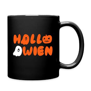 Hello Wien Halloween - Tasse einfarbig - Schwarz - Rechts
