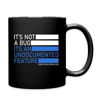 Computer scientist Its not a bug computer science student - Full Colour Mug - black - Right