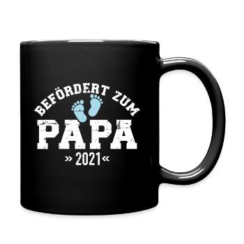 Papa 2021 - Tasse einfarbig - Schwarz - Rechts