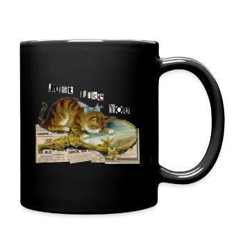 Genau wie du - Tasse einfarbig - Schwarz - Rechts