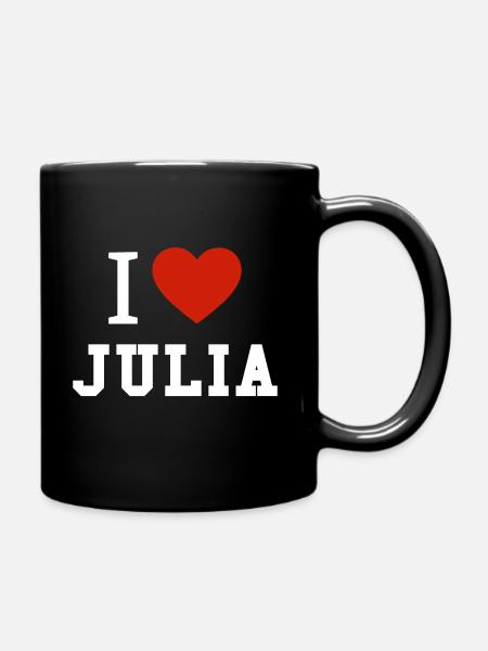 I love Julia Geschenk Beziehung Valentinstag - Tasse einfarbig - Schwarz