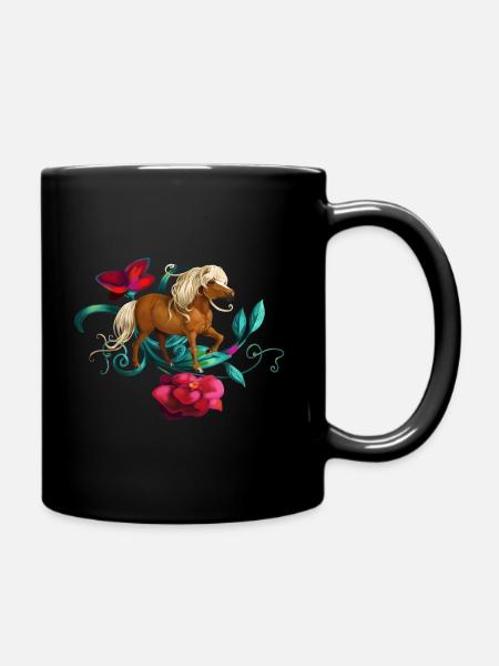 Poney camélia - Mug uni - noir