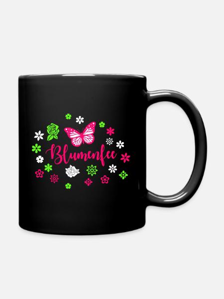 Blumenfee - Tasse einfarbig - Schwarz