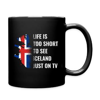 Islande drapeau vintage islandais drapeau Used Look - Mug uni - noir - Droite