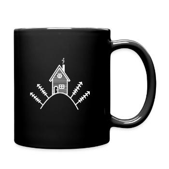 Haus Tanne - Tasse einfarbig - Schwarz - Rechts