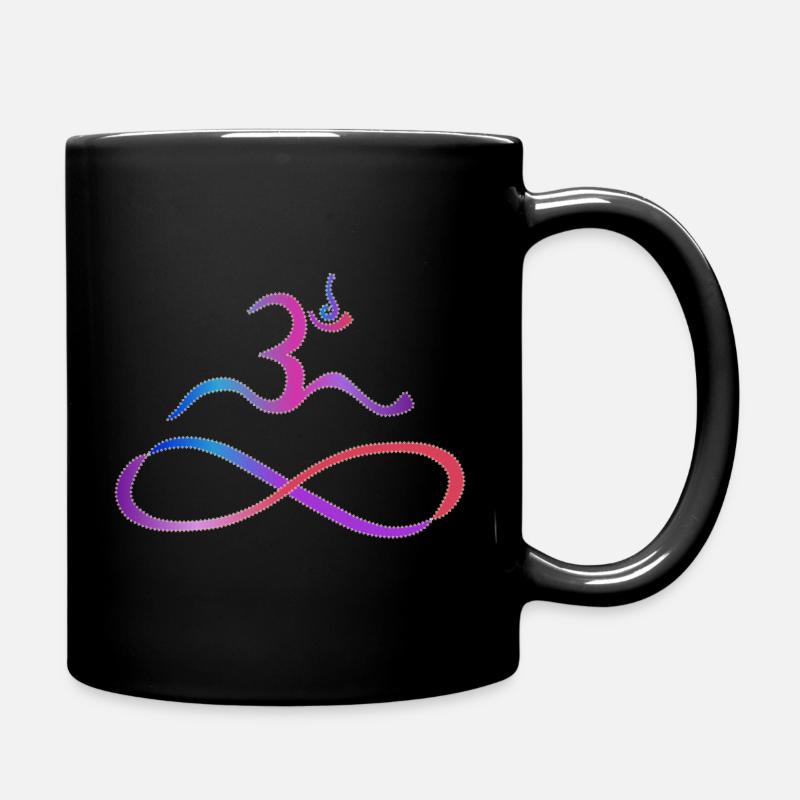 Aum with lemniscate light contour - Full Colour Mug - black