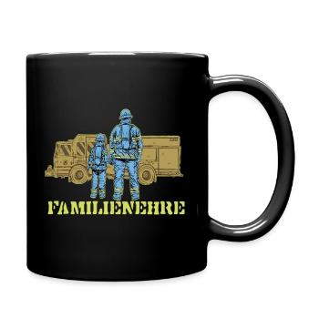Fire brigade family honor, firefighter son father - Full Colour Mug - black - Right