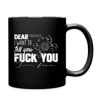 Cancer defeats gift fighter disease leukemia - Full Colour Mug - black - Right