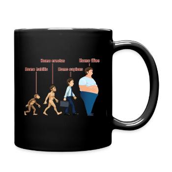 Homeoffice Ursprung des "Homo ffice" - Tasse einfarbig - Schwarz - Rechts