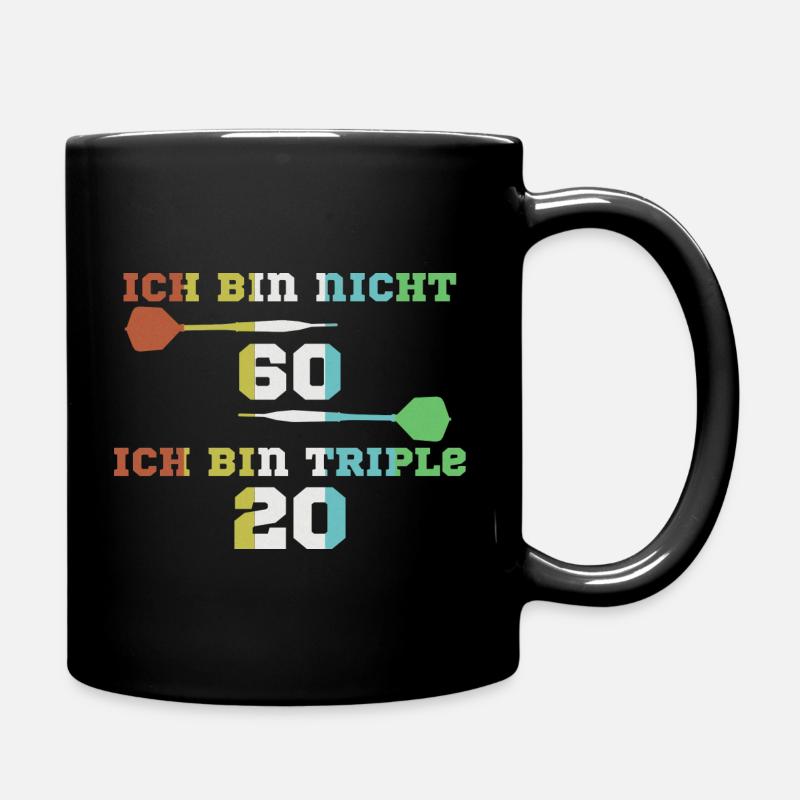 60. Geburtstag Darts - Tasse einfarbig - Schwarz
