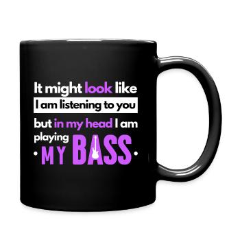 Bassist filles bassique femme bassiste bassiste - Mug uni - noir - Droite