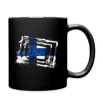 Finland Flag - Full Colour Mug - black - Right