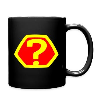 Superhero question mark icon superhero characters - Full Colour Mug - black - Right