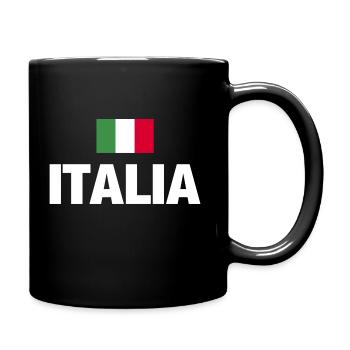 Italia Italy flag Italian football gift - Full Colour Mug - black - Right