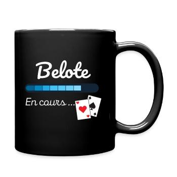 Belote en cours - Mug uni - noir - Droite