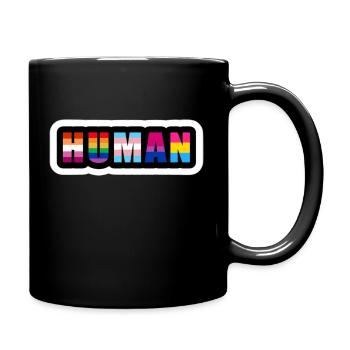 human LGBT LGBTQ+ schwul lesbian gay pride trans - Tasse einfarbig - Schwarz - Rechts