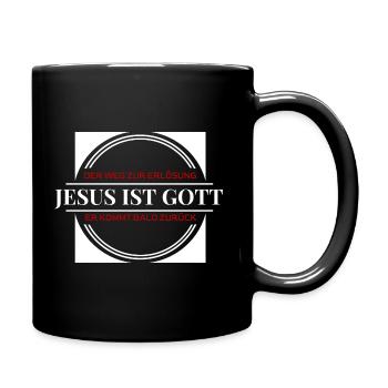 Jesus Christus Shirt Jesus ist Gott Christlich - Tasse einfarbig - Schwarz - Rechts