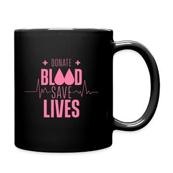 Spende Blut Rette Leben Blutspende Blutspender - Tasse einfarbig - Schwarz - Rechts