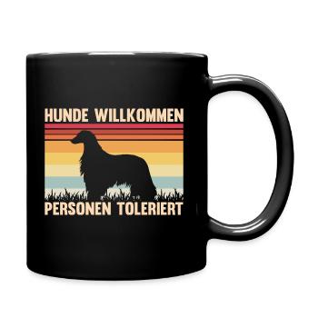Afghanischer Windhund - Tasse einfarbig - Schwarz - Rechts