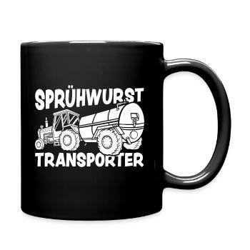 Sprühwurst Transporter Gülle fahren Güllefass - Tasse einfarbig - Schwarz - Rechts