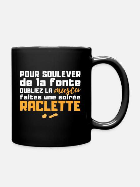 Soirée raclette - humour repas raclette - Mug uni - noir