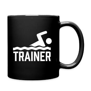 Schwimmtrainer Schwimmen Schwimmkurs Schwimmlehrer - Tasse einfarbig - Schwarz - Rechts