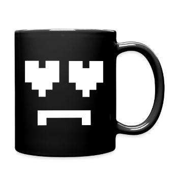 Pixel Herz-Traurig / Smile / Liebe - Tasse einfarbig - Schwarz - Rechts
