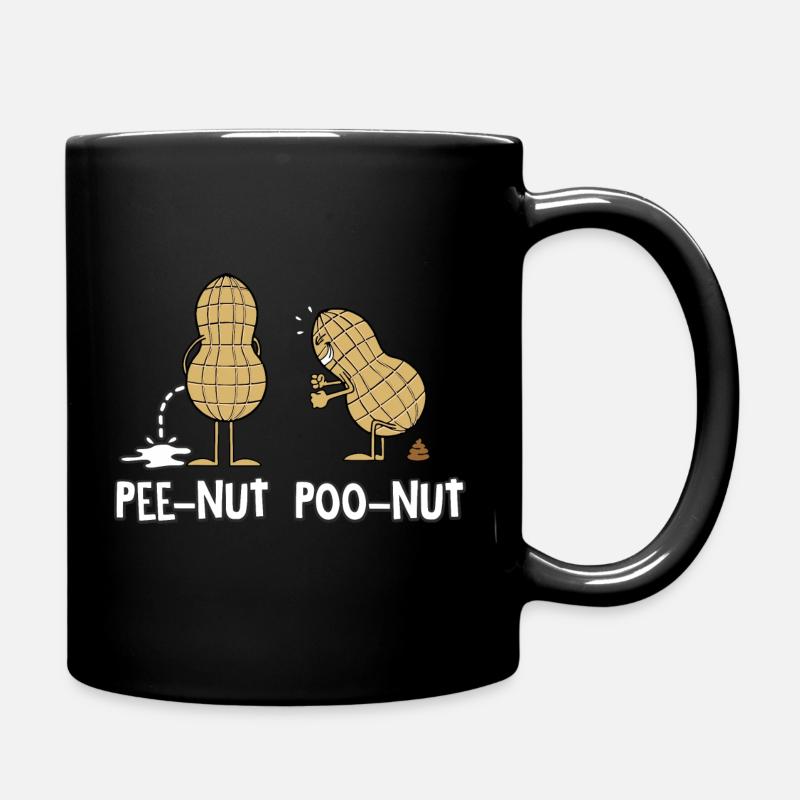 Pee Nut Poo Nut - Tasse einfarbig - Schwarz
