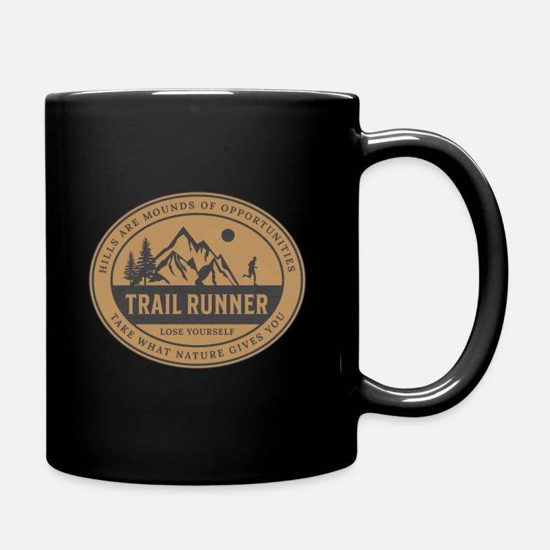 Trail Running Logo - Tasse einfarbig - Schwarz