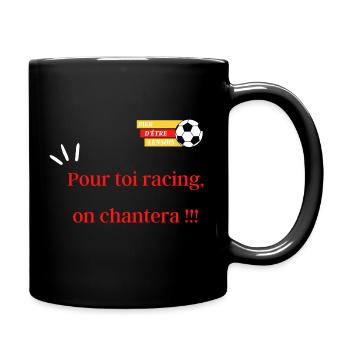 Supporter football Racing club Lens sang et or - Mug uni - noir - Droite