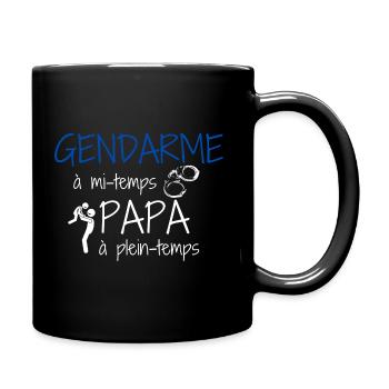 Cadeau papa gendarme - Mug uni - noir - Droite