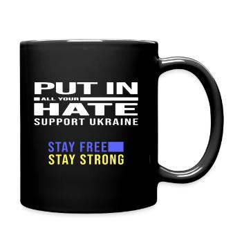 liberté ukraine paix no poutine - Mug uni - noir - Droite