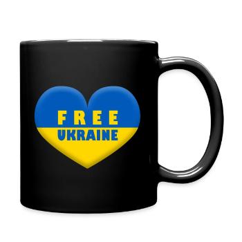 FREE UKRAINE - Tasse einfarbig - Schwarz - Rechts