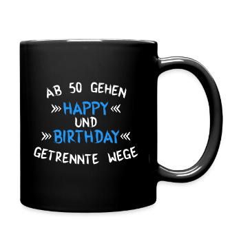 Ab 50 blau - Tasse einfarbig - Schwarz - Rechts