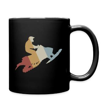 Snowmobile Retro Style Vintage - Full Colour Mug - black - Right
