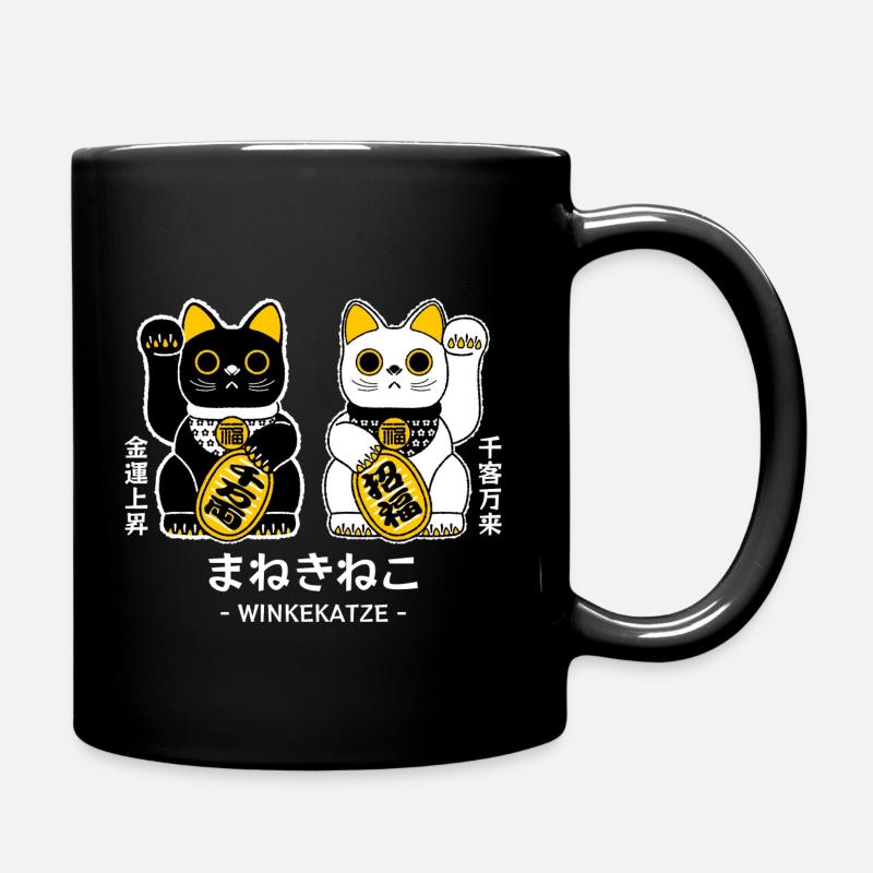 Manekineko - Winkekatze - Tasse einfarbig - Schwarz