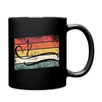 Jésus-Christ - Chemise chrétienne - Croix, Cœur - Mug uni - noir - Droite