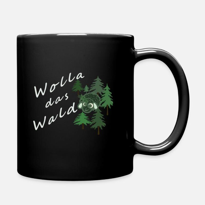 Wolla das Waldschaf - für dunkle Farben - Tasse einfarbig - Schwarz
