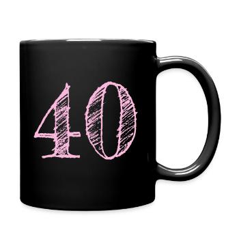 40 Jahre 40. Geburtstag Jubiläum Glückwunsch - Tasse einfarbig - Schwarz - Rechts