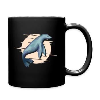 Cute Seal - Tasse einfarbig - Schwarz - Rechts