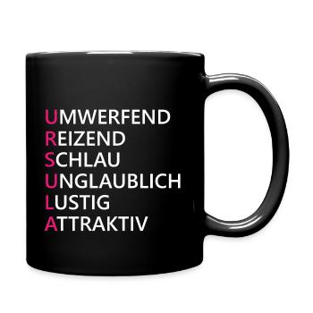 Ursula Name Geschenk - Tasse einfarbig - Schwarz - Rechts