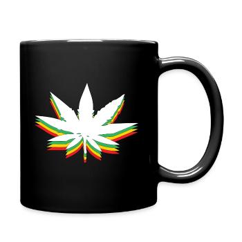 Feuille de mauvaise herbe - Mug uni - noir - Droite