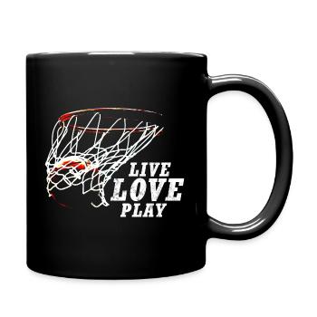 BASKETBALL, LIVE LOVE PLAY - Tasse einfarbig - Schwarz - Rechts