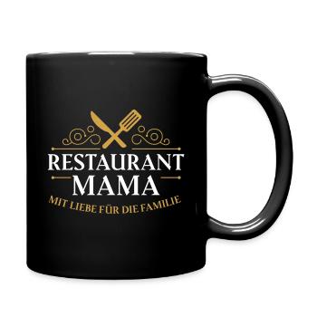 Restaurant Mama mit Liebe für die Familie - Tasse einfarbig - Schwarz - Rechts