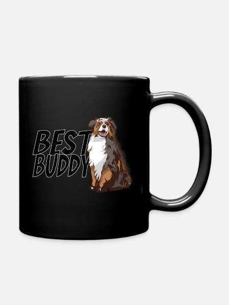 Australian Shepherd Aussie Geschenk Best Buddy - Tasse einfarbig - Schwarz