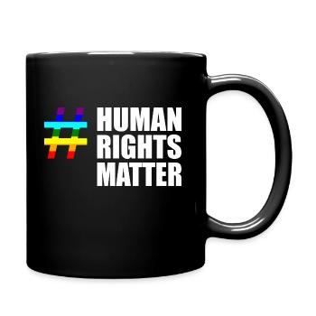 Les droits de l’homme comptent arc-en-ciel - Mug uni - noir - Droite