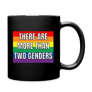 Es gibt mehr als zwei Geschlechter - Tasse einfarbig - Schwarz - Rechts